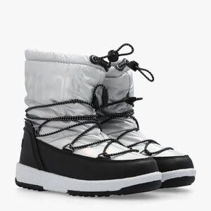 Moon Boot Kids Shoes in Silver and Black